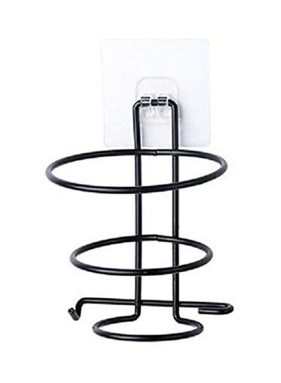 Buy wall-mounted hair dryer rack (Black) black 190g in UAE