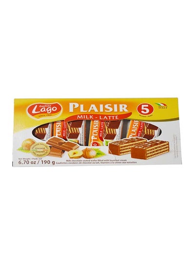 اشتري Plaisir Milk Latte Hazelnut Wafer 5 Pieces 38grams في الامارات