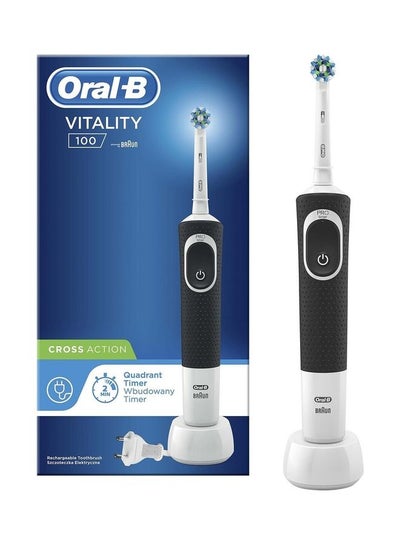 Buy Vitality 100 Crossaction Power Toothbrush Black/White in Saudi Arabia