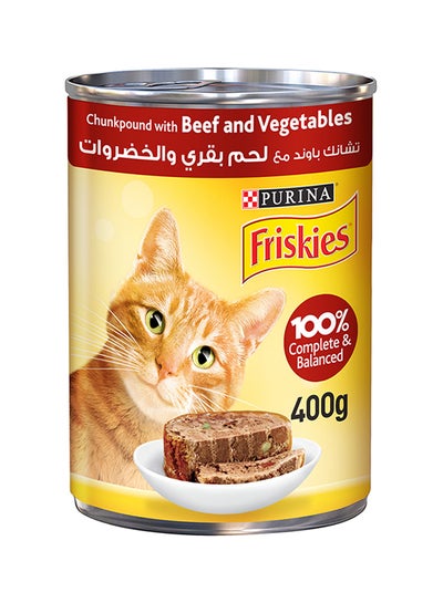 اشتري Friskies Beef, Liver And Vegetables Wet Cat Food 400grams في الامارات