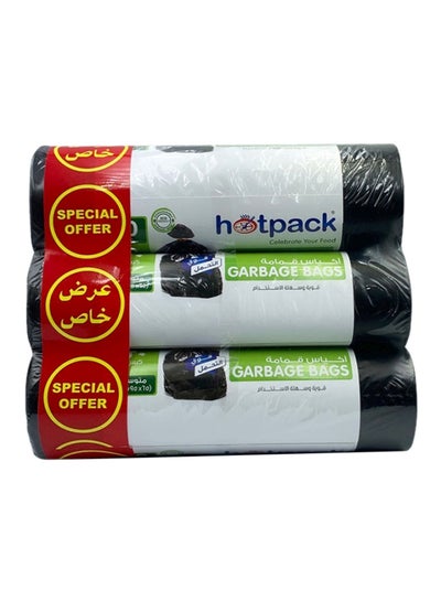 Buy 20-Piece x 3 Heavy Duty Garbage Bag Roll 30 Gallon Black 65x95cm in Saudi Arabia