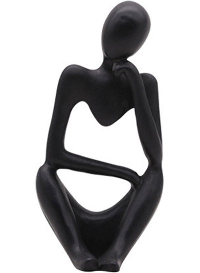 Buy Abstract Handmade Resin Modern Hollow Thinker Sculpture Black in Saudi Arabia