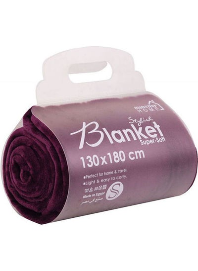 Buy Warming Microfiber Blanket Polyester Purple 130x180cm in Egypt