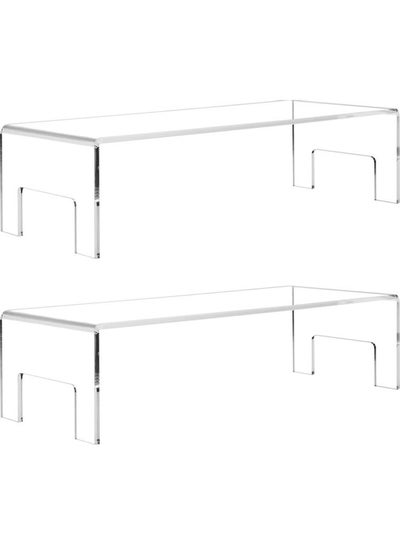 Buy 2-Piece Display Stand Set Clear/Silver/Black in Saudi Arabia