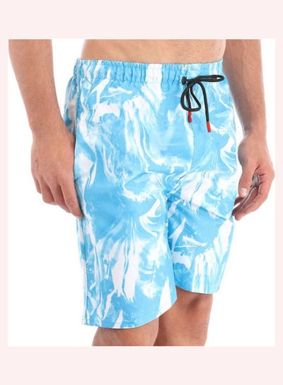 Buy Printed Swim Short Water Proof  100% Polyester Fabric Blue in Egypt