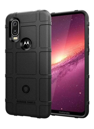 Buy Protection Cover Military AntiFall Soft Cover Case For Moto One Vision, Black in Saudi Arabia