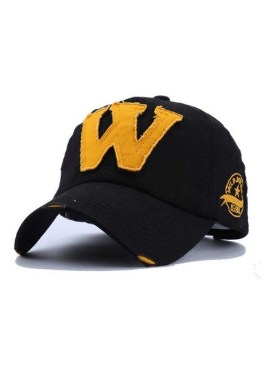 اشتري قبعة بيسبول مطرزة بحرف W أسود/أصفر في السعودية