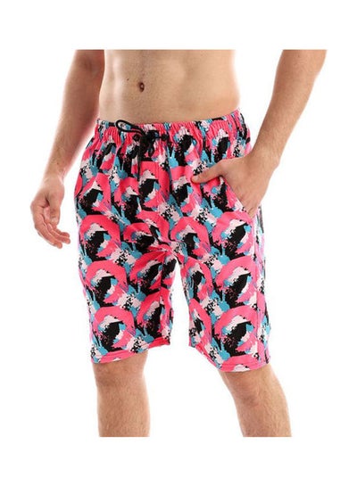 Buy Printed Swim Short Water Proof  100% Polyester Fabric Pink in Egypt