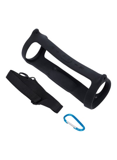 Buy 3-Piece Bluetooth Speaker Silicone Protective Case Cover  With Strap Black in Saudi Arabia