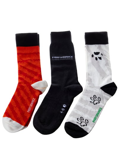 Buy 3 Pair Of Printed Socks Multicolour in UAE