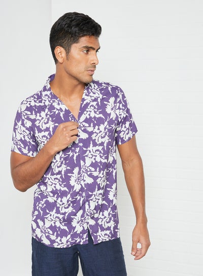 Buy Floral Print Shirt Purple in Saudi Arabia