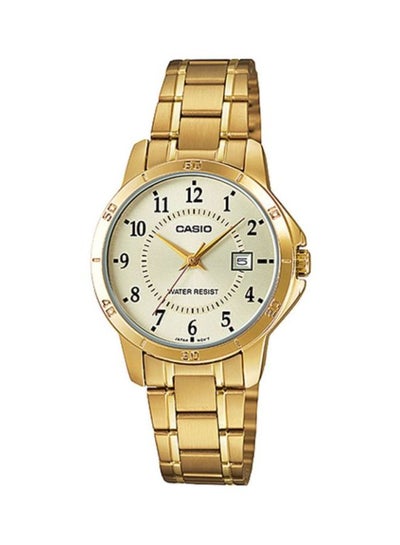 اشتري ساعة يد كوارتز بعقارب وسوار من الإستانلس ستيل طراز LTP-V004G-9BUDF - 30 مم - ذهبي للنساء في السعودية