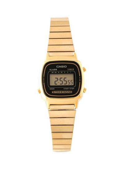 اشتري ساعة يد رقمية بسوار من الإستانلس ستيل طراز LA670WGA-1UWD - مقاس 25 مم - لون ذهبي للنساء في الامارات
