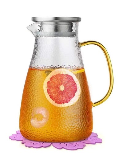 Buy Glass Water Jug With Lid Clear in UAE
