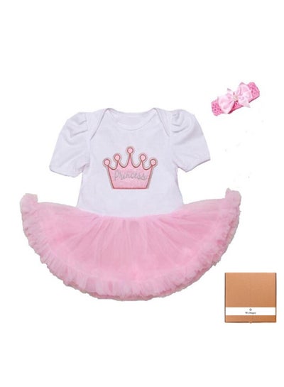 Buy Princess Party Dress White/Pink in UAE