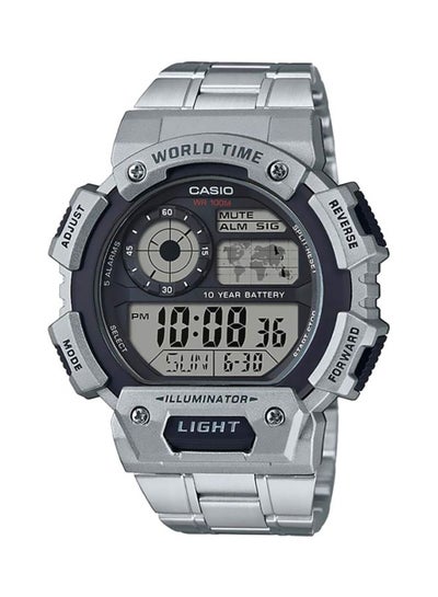 Buy Men's Water Resistant Digital Watch AE-1400WHD-1AVDF - 48 mm - Silver in Egypt