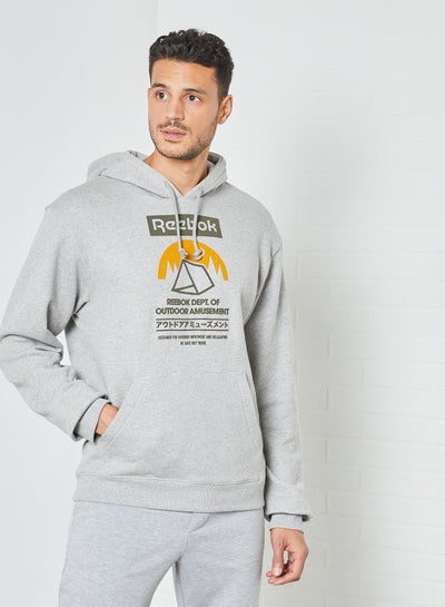 Buy Classics Camping Graphic Hoodie Grey in UAE