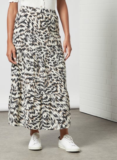 Buy All-Over Print Skirt Beige in UAE