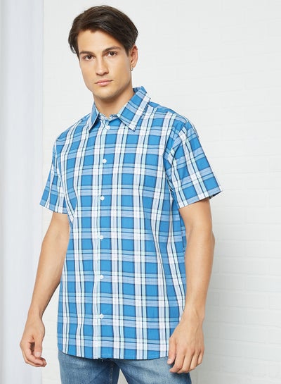 Buy Check Print Shirt Light Blue in UAE