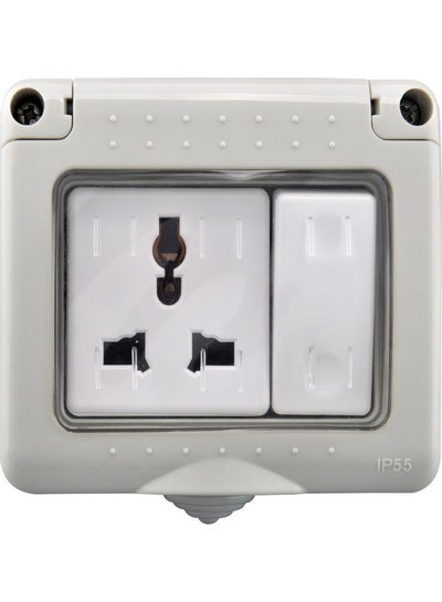 Buy Weatherproof Plug Socket and Switch Box - 1 Gang Grey/White in UAE