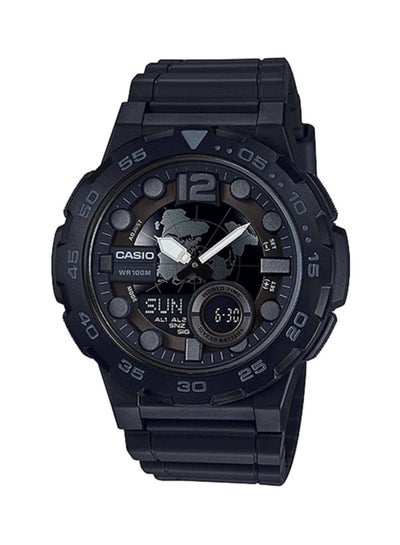 Buy Men's Water Resistant Silicone Analog Wrist Watch AEQ-100W-1BV - 48 mm - Black in UAE