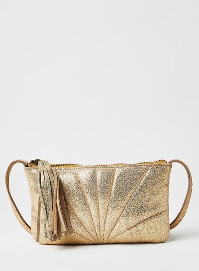 Buy Leather Crossbody Bag Gold in UAE