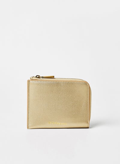 Buy Faux Leather Card Holder Gold in Saudi Arabia