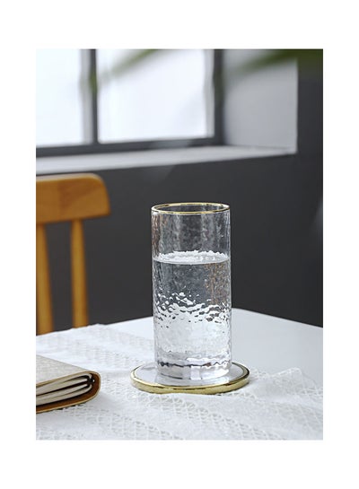 Buy Household Full Bright Hammer Glass Water Cup Transparent in UAE