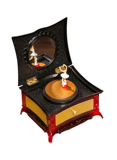 Buy Dancing Girl Dressing Table Music Box Black/Gold/Red 18x11x16cm in Saudi Arabia