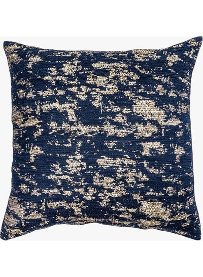 Buy Navy Gold Cushion Cover cotton Blue/Gold 50x50cm in UAE