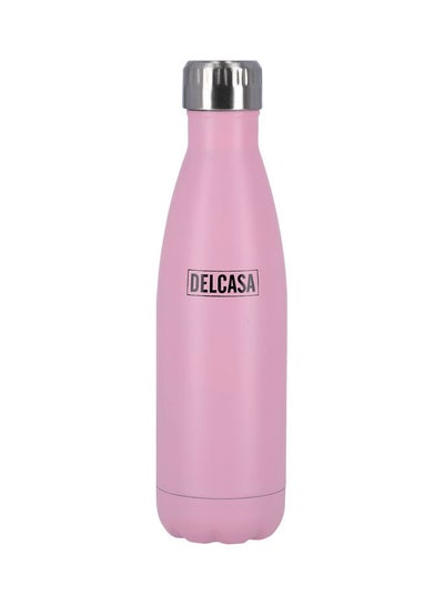 Buy Stainless Steel Water Bottle Pink/Silver 500ml in UAE