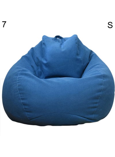 Buy Solid Colour Cloth Lazy Lounger Bean Bag Cover Blue in UAE