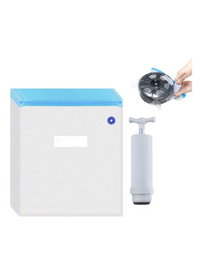 Buy 10-Piece 3D Printer Filament Compression Storage Bag with Manual Air Pump and Sealing Clip Transparent/White in UAE