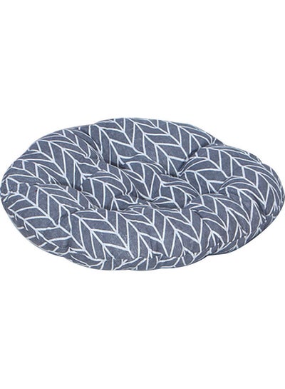 Buy Round Shape Stylish Printed Chair Seat Soft Cushion Grey/White in Saudi Arabia