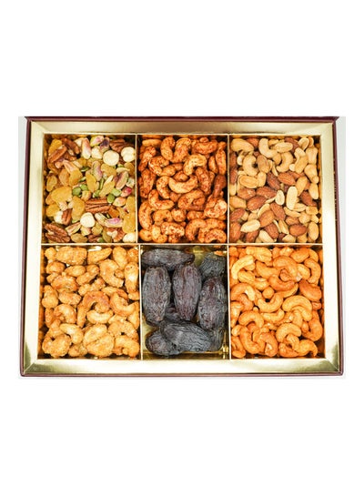 Buy Dates And Premium Roasted Nuts Gift Box 1100grams in UAE