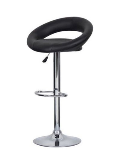 Buy Adjustable Lounge Stool Black/Silver 49x49x70cm in Saudi Arabia