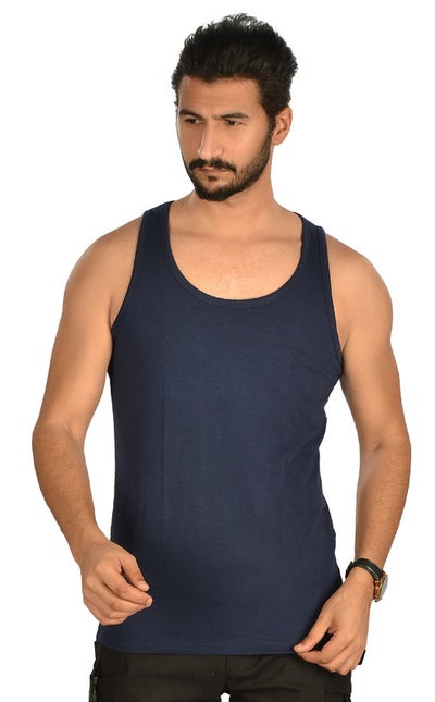 اشتري Mens Tank Top T shirt For Men Single Navy Blue في مصر