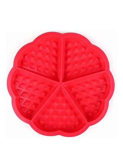 Buy Silicone Waffle Cake Mold Red 17.7x1.5cm in Egypt