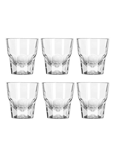 Buy 6-Piece Cortado Glass Cup Clear 133ml in Saudi Arabia