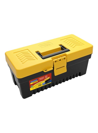 Buy 13-inch Plastic Tool Box with Removable Tray Yellow/Black in UAE