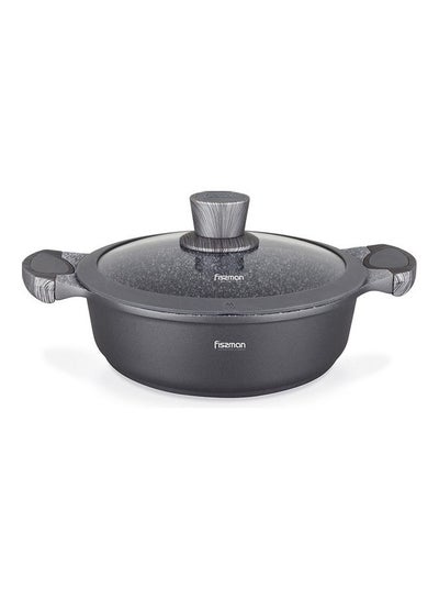 Buy Prestige Series Aluminum With Induction Bottom Professional Non Stick Coating Greblon C3 Shallow Casserole Black/Grey 28x8cm/4.1Liters in UAE