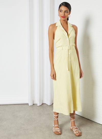 Buy Halter Neck Dress Yellow in UAE