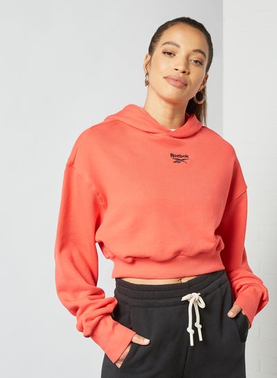 Buy Classics Cropped Heavyweight Hoodie Coral in UAE