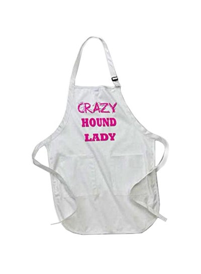 Buy Crazy Hound Lady Printed Apron With Pockets White 22 X 30inch in Egypt