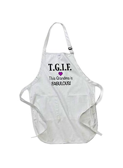 اشتري TGIF This Grandma Is Fabulous Printed Apron With Pockets  22 x 30inch أبيض في مصر