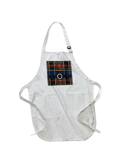 اشتري "مريلة مزينة بطبعة "Scottish Macbeth Tartan" مع جيوب مقاس 22 × 24 بوصة" أبيض في مصر