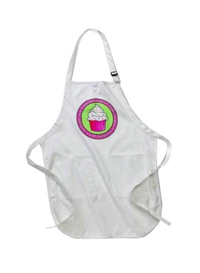 Buy Birthday Girl-Cute Cupcake With Sprinkles Printed Apron With Pouch Pockets White 22 X 24inch in Egypt