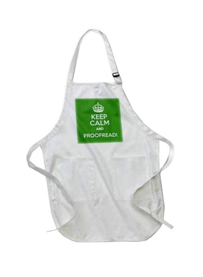 Buy Keep Calm And Proofread Printed Apron With Pockets White in Egypt