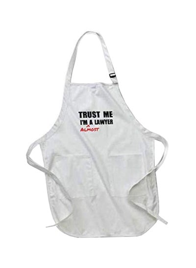 Buy Trust Me Im Almost A Lawyer  Printed Apron With Pockets White 22 x 24inch in Egypt