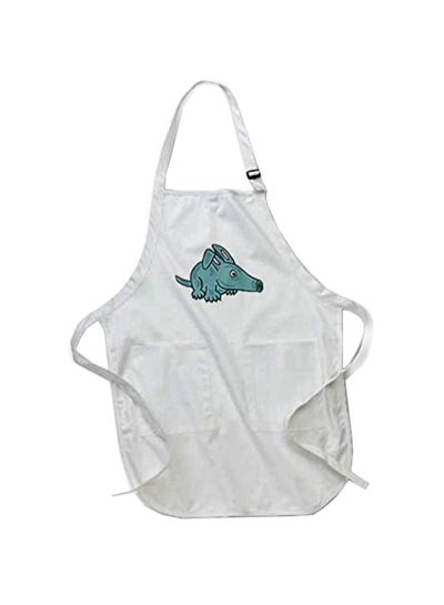 Buy Funny Cute Aardvark Cartoon  Printed Apron With Pockets White 22 x 30inch in Egypt